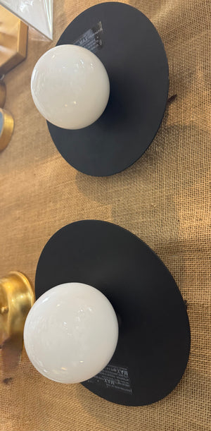 Nodes Angled 1-Light Wall Sconce PAIR Black