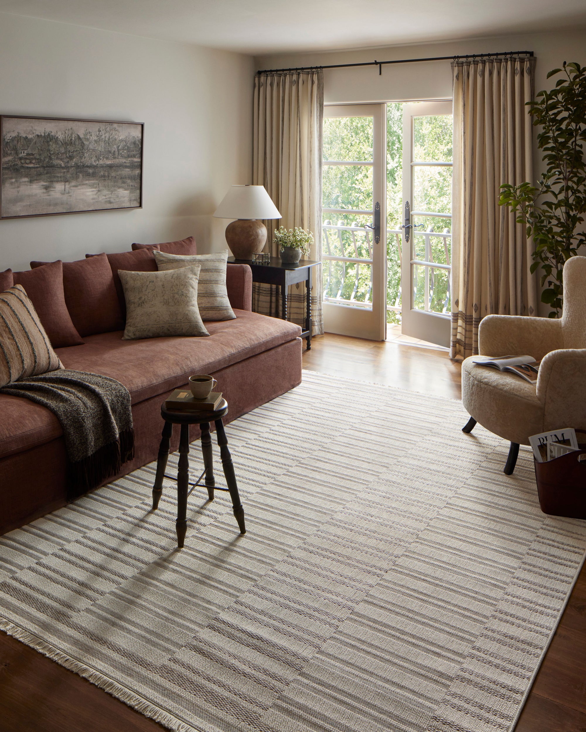 Amber Lewis x Loloi Malibu Ivory / Dove Indoor Outdoor Rug 3