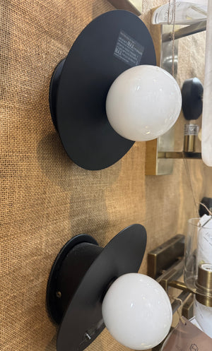 Nodes Angled 1-Light Wall Sconce PAIR Black