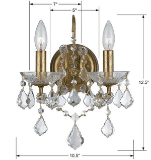 Crystorama 2 Light Sconce PAIR