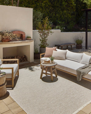 Amber Lewis x Loloi Malibu Ivory / Dove Indoor Outdoor Rug 4