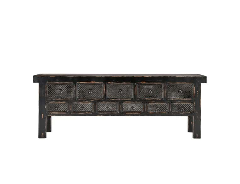 Lahey Reclaimed Pine 11 Drawer Console Table - OL