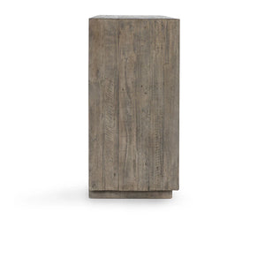 Denver Reclaimed Pine 4 Door Cabinet Distressed Gray/Weathered Chalk - OL