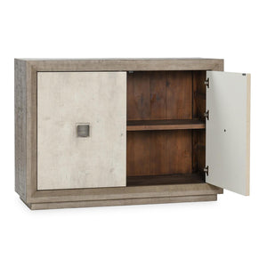 Denver Reclaimed Pine 2 Door Cabinet Distressed Gray/Weathered Chalk - OL