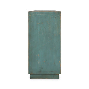 Mateo Reclaimed Pine 4 Door Cabinet Teal - OL