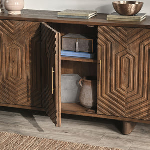 Holmes Mango Wood 4 Door Buffet Artisan Brown - OL