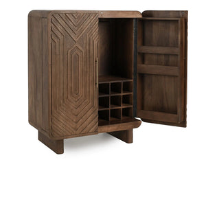 Holmes Mango Wood Bar Cabinet Artisan Brown - OL