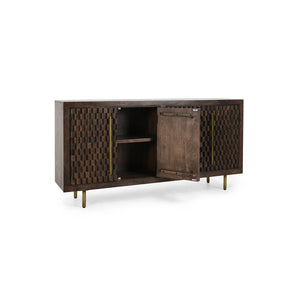 Norwood Mango Wood 4 Door Buffet Bark Brown - OL