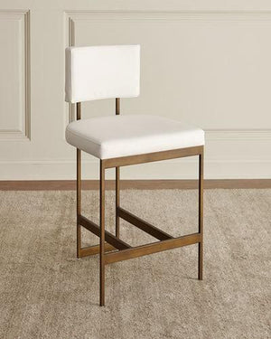 Darla Brass and Leather Bar Stool