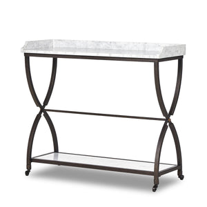 Six Beers Table Honed White Marble OL