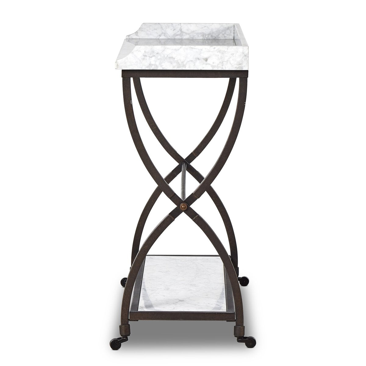 Six Beers Table Honed White Marble OL