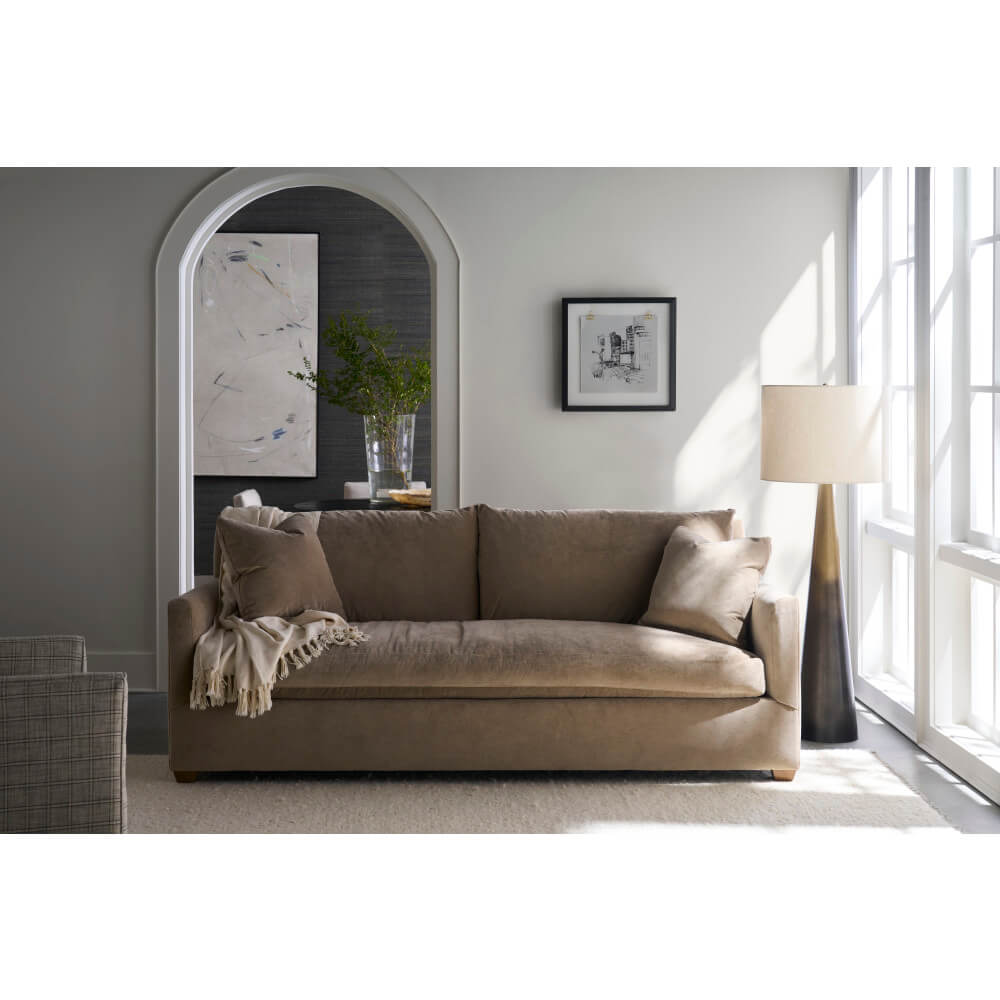 Lilah Sofa - Fawn Brushed Velvet 89" - OL