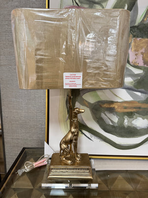 Left Regal Dog Table Lamp