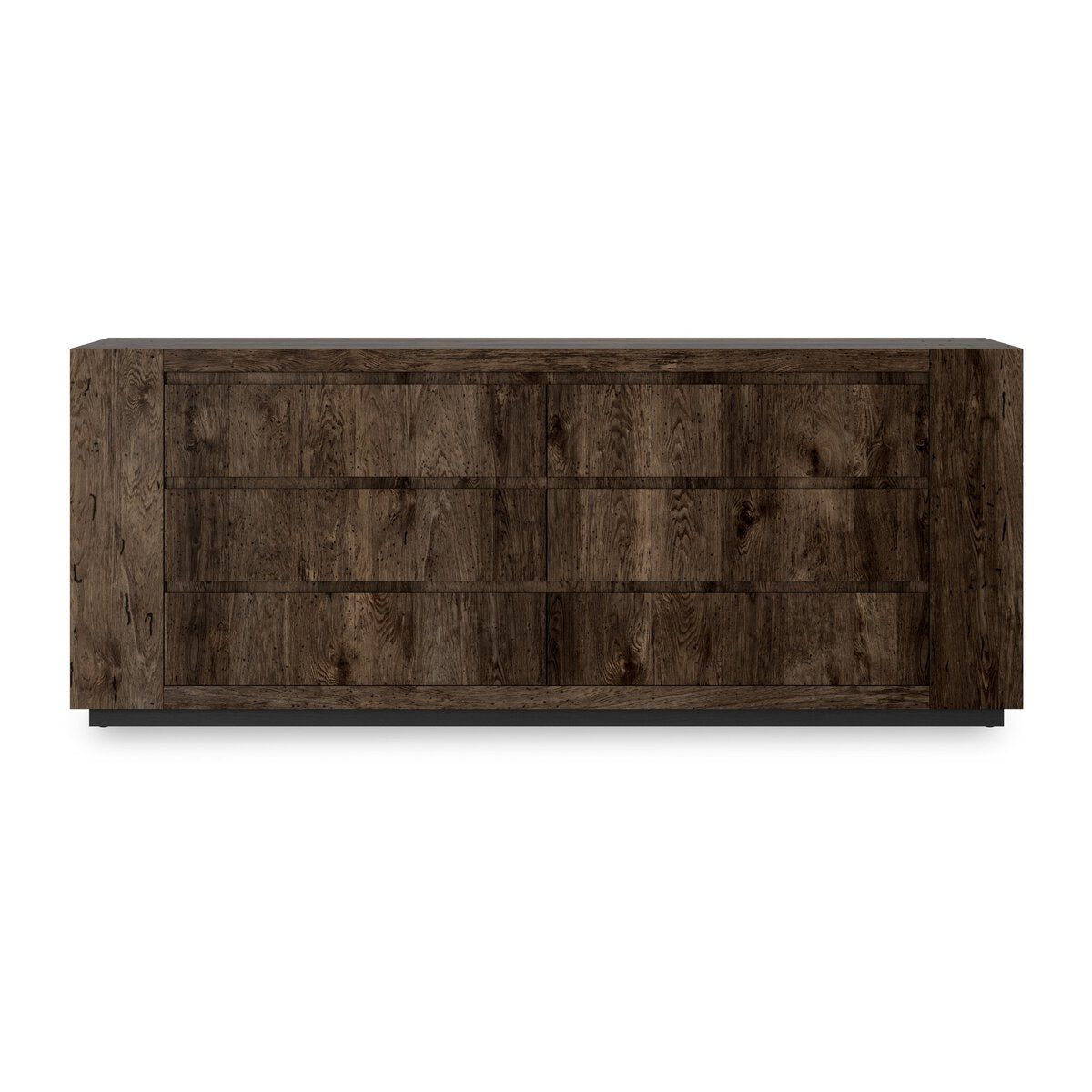 Abaso 6-Drawer Dresser Ebony Rustic Wormwood Oak OL