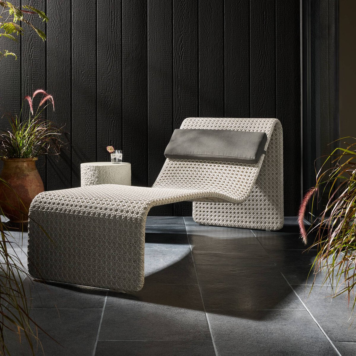 Paige Outdoor Woven Chaise Arashi Grey OL