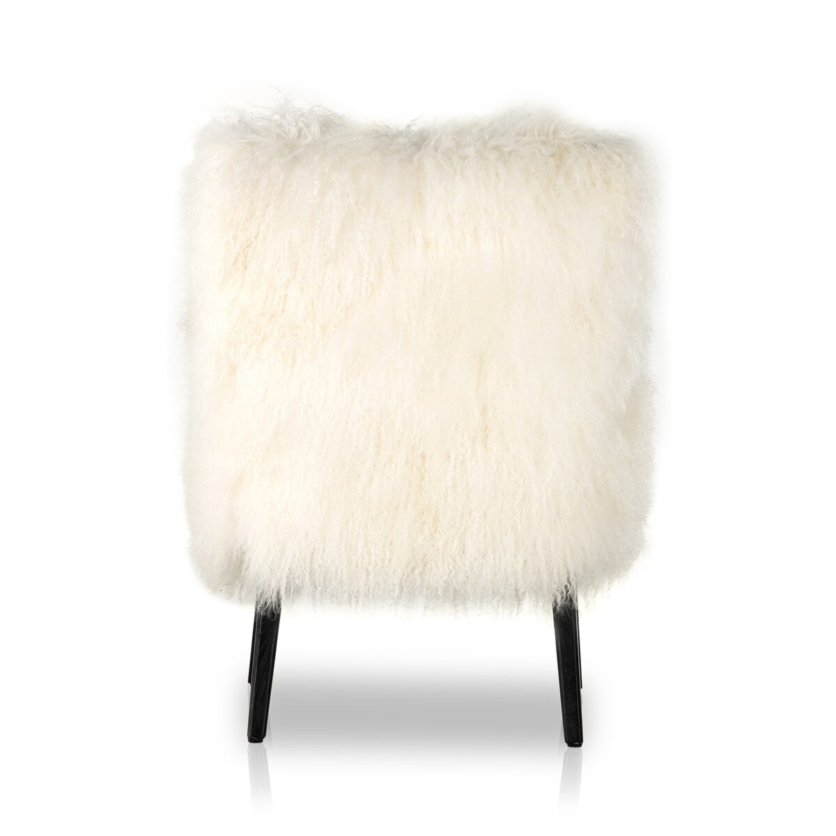 Ashland Armchair Mongolia Cream Fur Drifted Matte Black OL