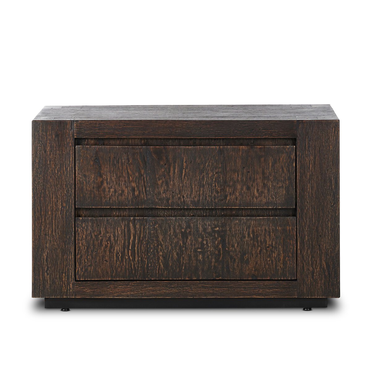 Abaso Nightstand Ebony Rustic Wormwood Oak OL