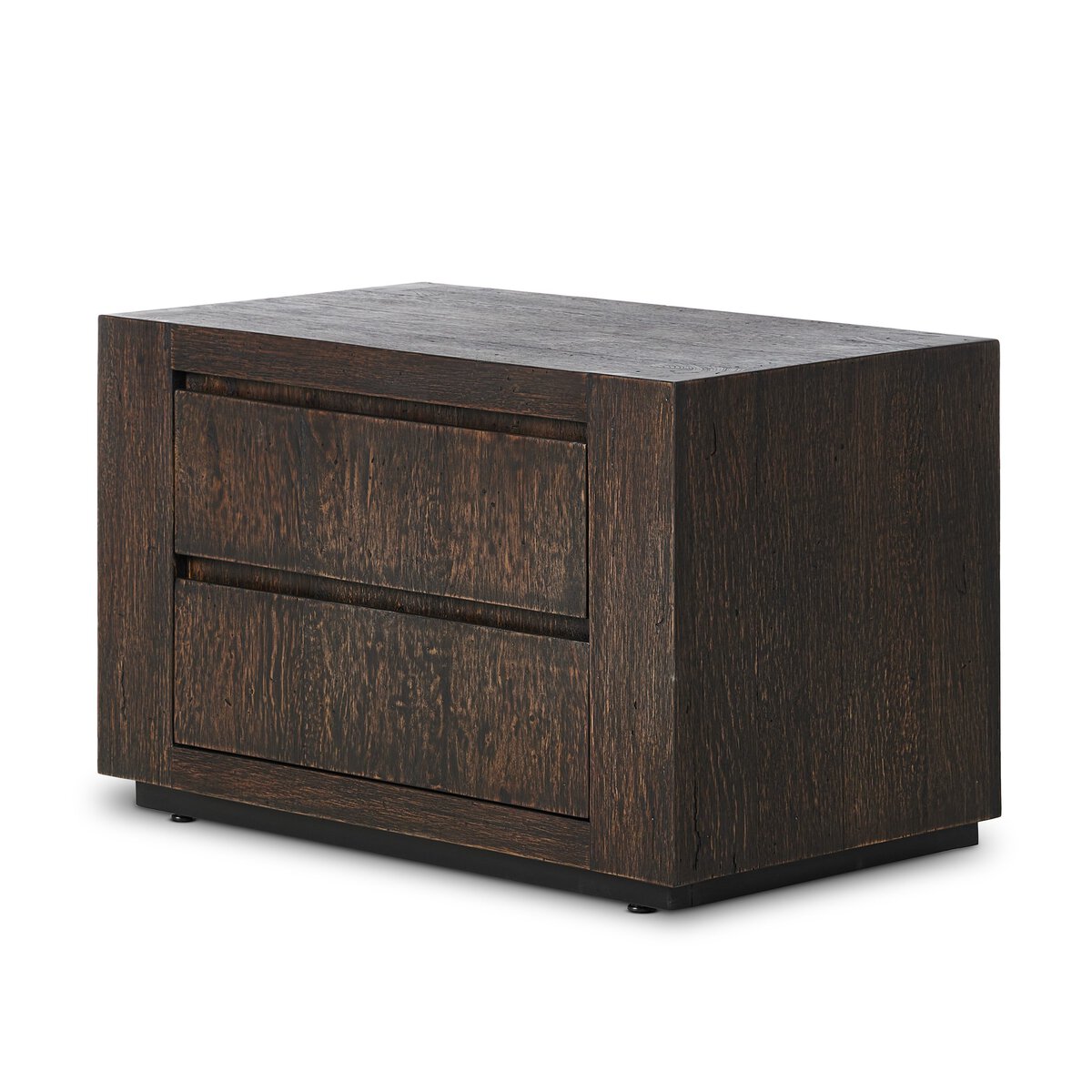 Abaso Nightstand Ebony Rustic Wormwood Oak OL