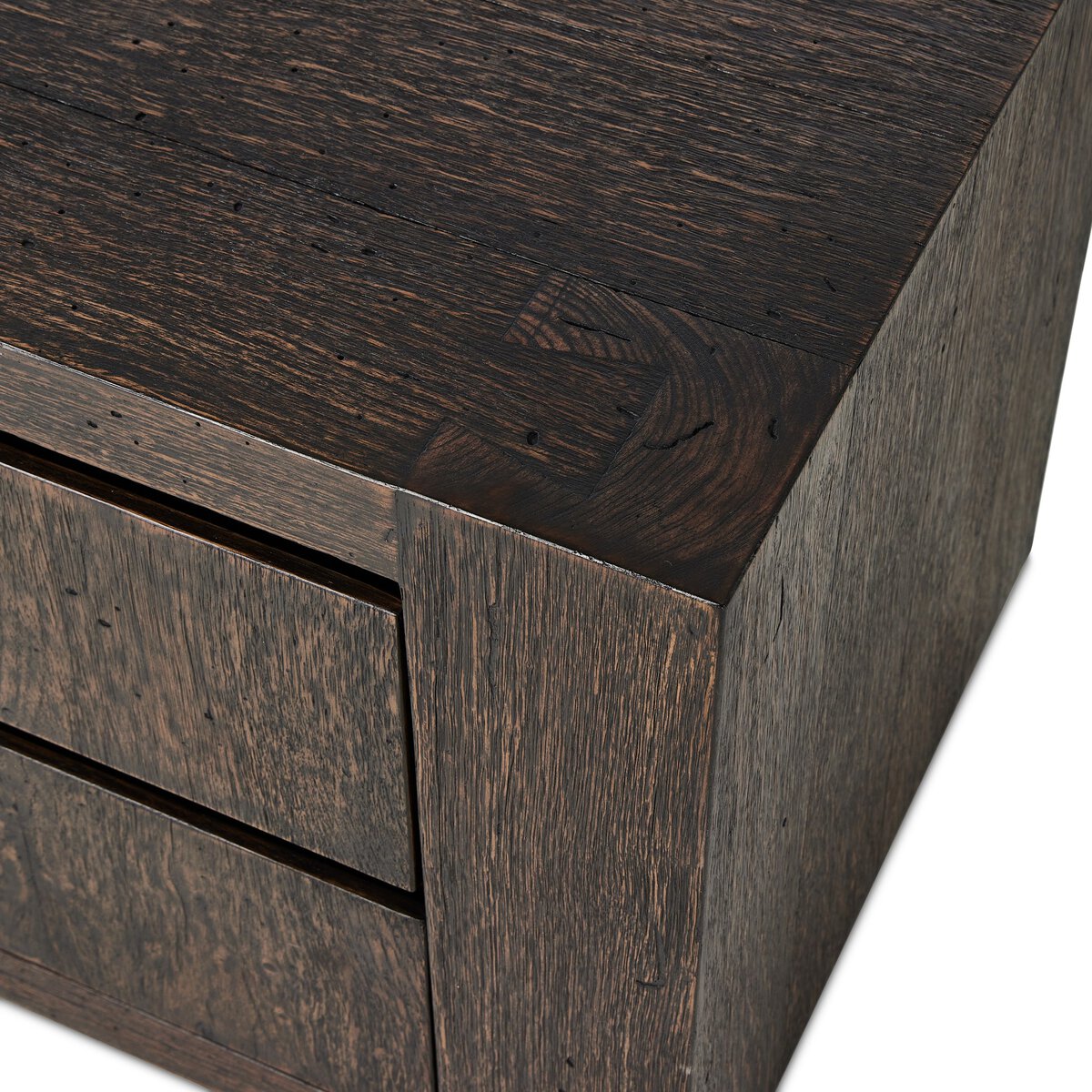 Abaso Nightstand Ebony Rustic Wormwood Oak OL