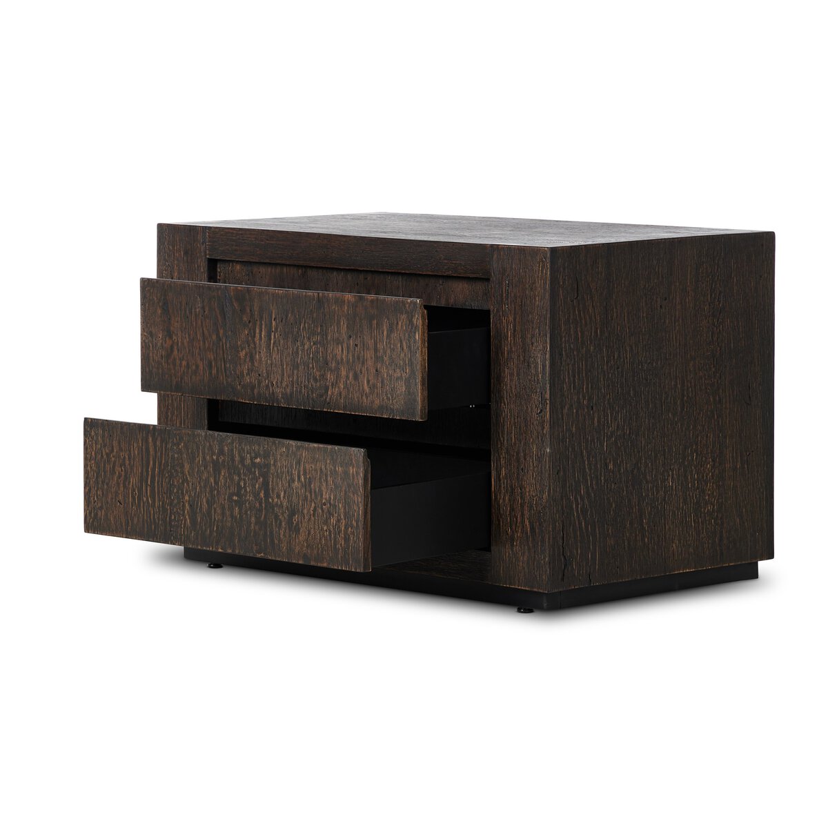 Abaso Nightstand Ebony Rustic Wormwood Oak OL