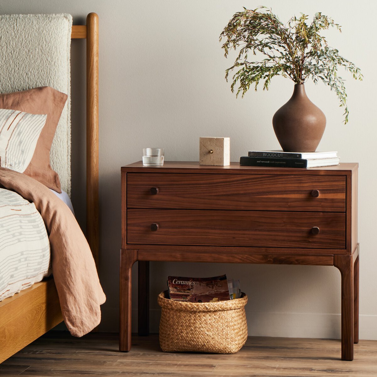 Arturo Nightstand Natural Walnut Veneer OL
