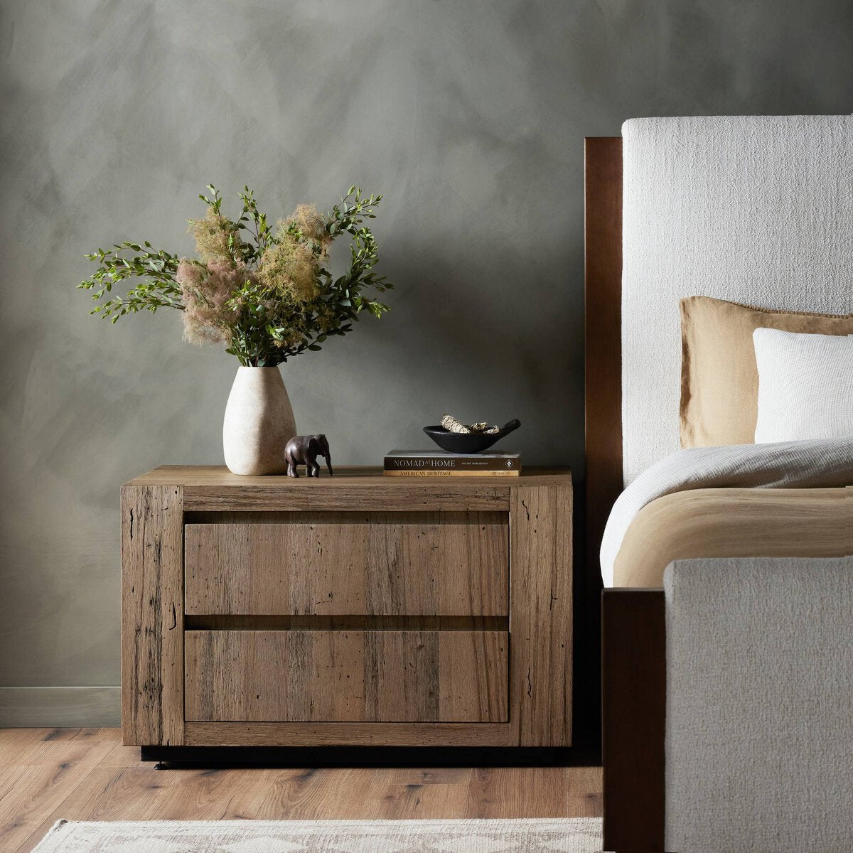 Abaso Nightstand Rustic Wormwood Oak OL