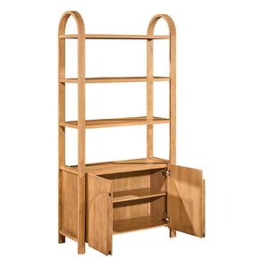 The Arched Haven Mango Wood Bookcase & Storage Cabinet - OL