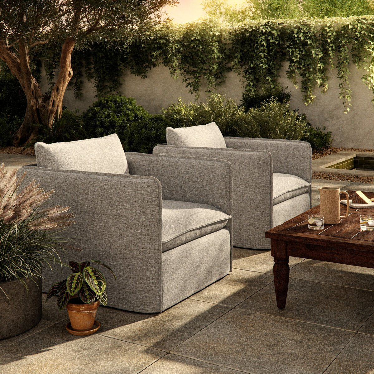 Andre Outdoor Swivel Chair Alessi Slate OL