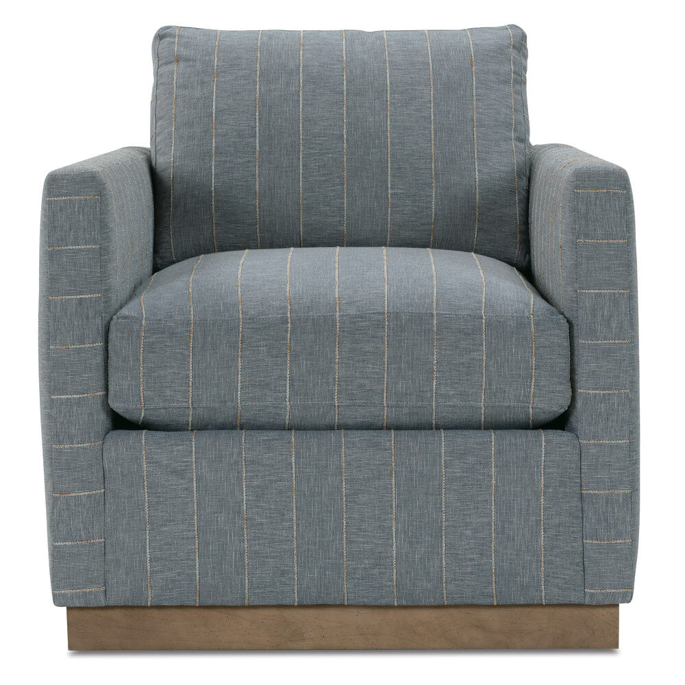 Allie Swivel Chair - Indigo Kid-Proof Stripe - OL