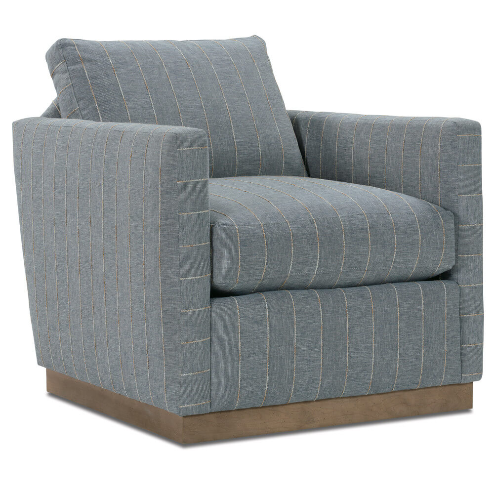 Allie Swivel Chair - Indigo Kid-Proof Stripe - OL