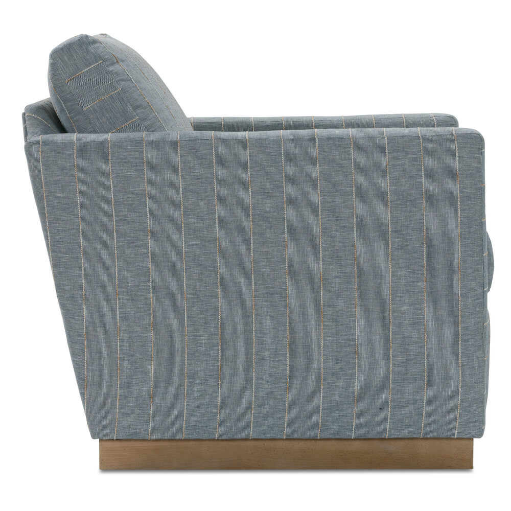 Allie Swivel Chair - Indigo Kid-Proof Stripe - OL