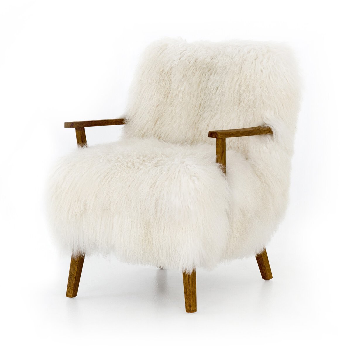 Ashland Armchair Mongolia Cream Fur Drifted Oak OL