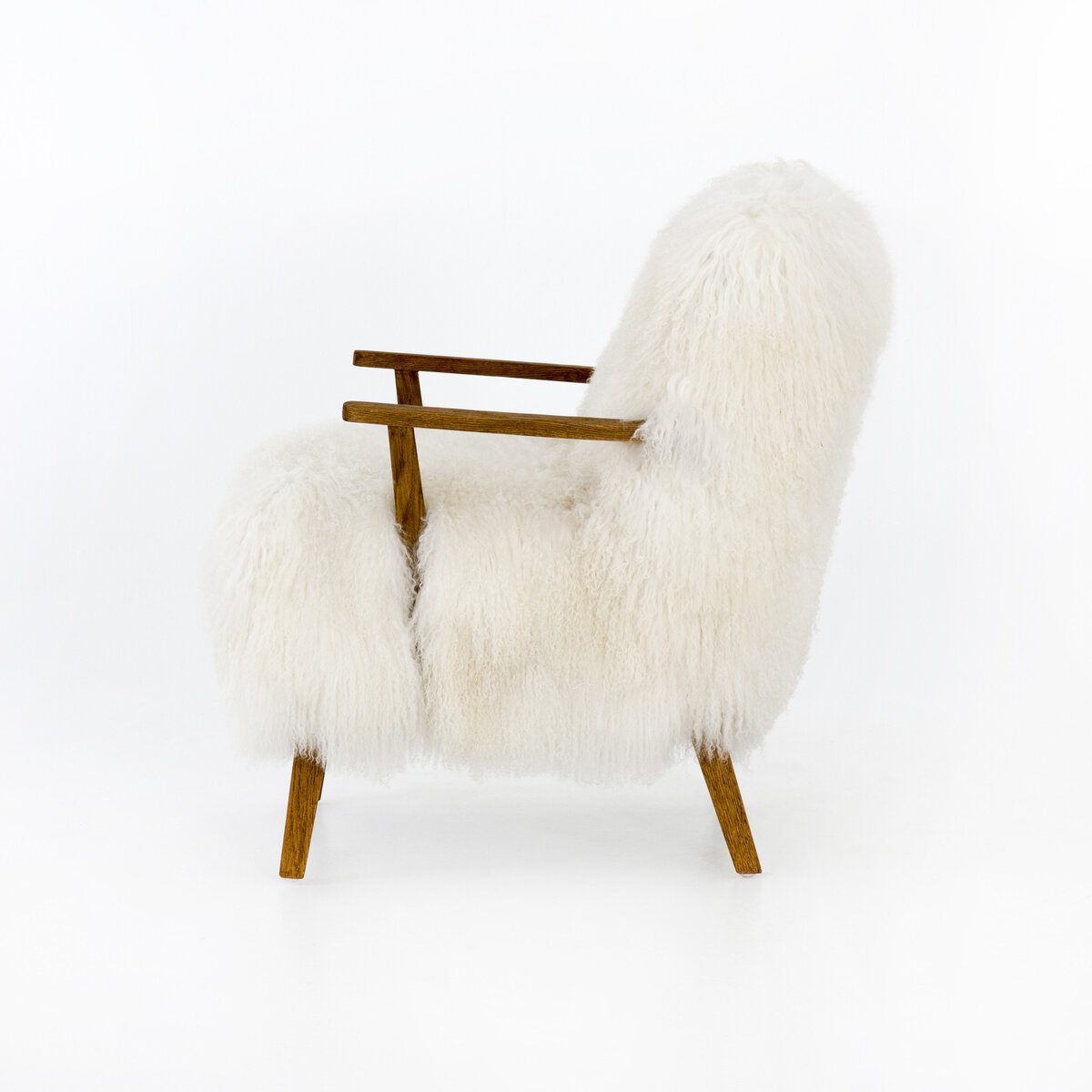 Ashland Armchair Mongolia Cream Fur Drifted Oak OL