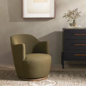 Aurora Swivel Chair FIQA Boucle Olive OL