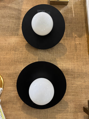 Nodes Angled 1-Light Wall Sconce PAIR Black