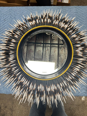 Black Porcupine Quill Mirror