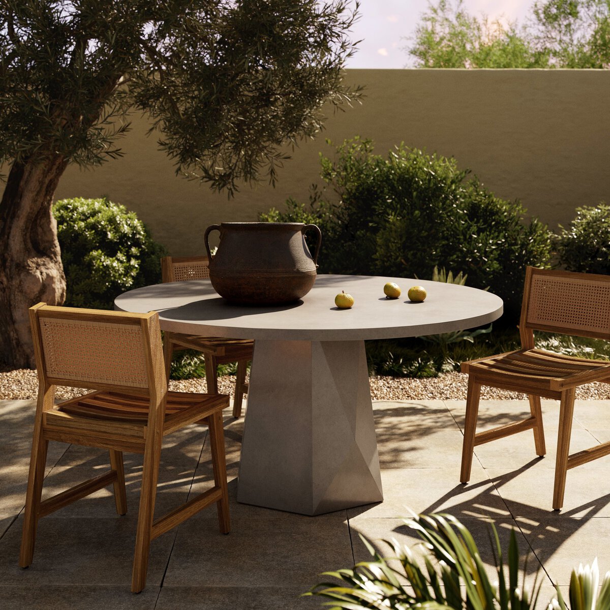 Bowman 60" Outdoor Dining Table Grey Concrete OL