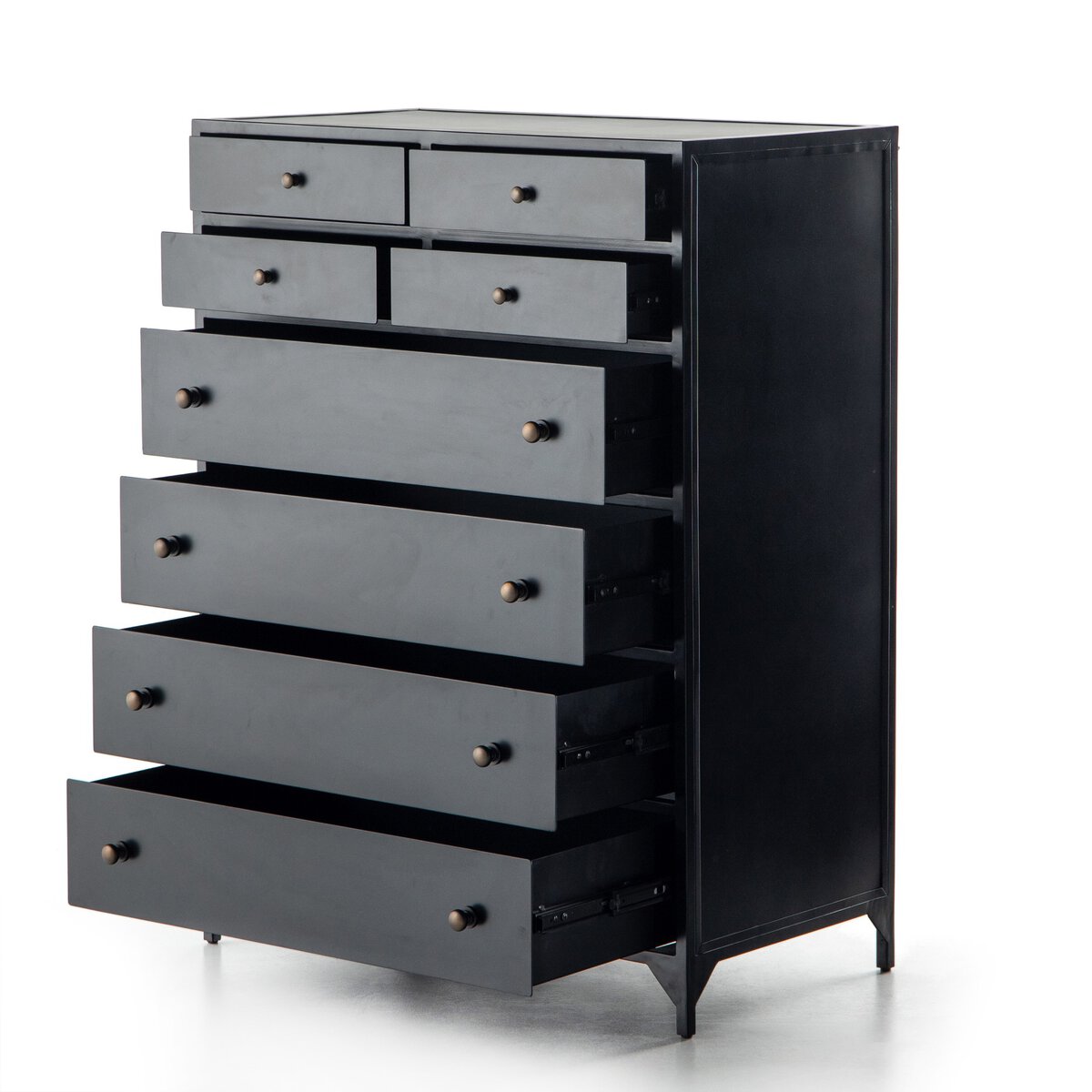 Belmont 8 Drawer Tall Dresser Black OL