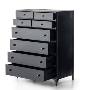 Belmont 8 Drawer Tall Dresser Black OL