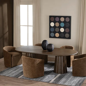 Bergamo Mocha Rolling Dining Chairs - Pair - OL