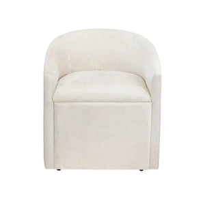 Bergamo Ivory Rolling Dining Chairs - Pair - OL