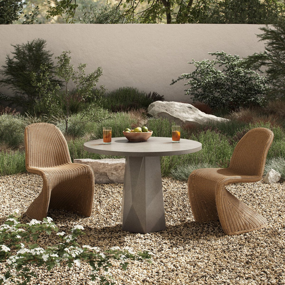 Bowman 42" Outdoor Dining Table Grey Concrete OL
