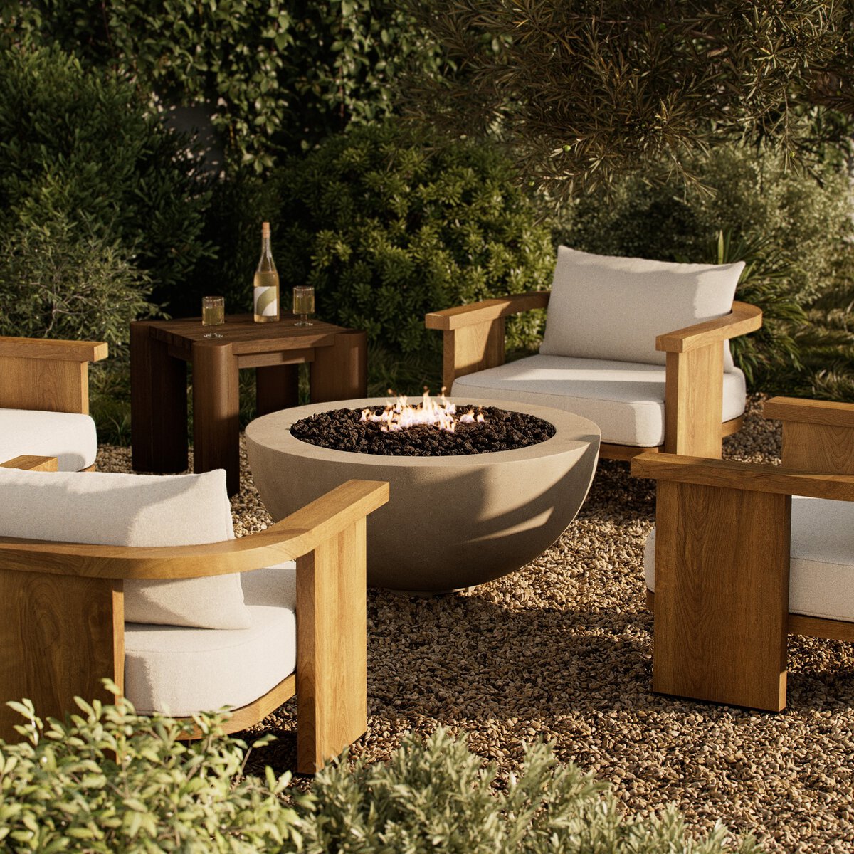 Bronson Outdoor Fire Table Natural Concrete OL