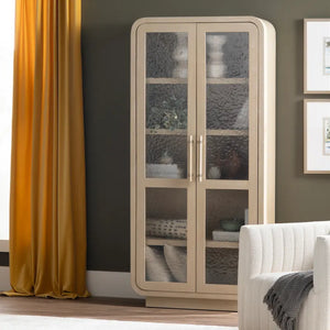 BridgeView Cream Glass Door Curio Cabinet - OL