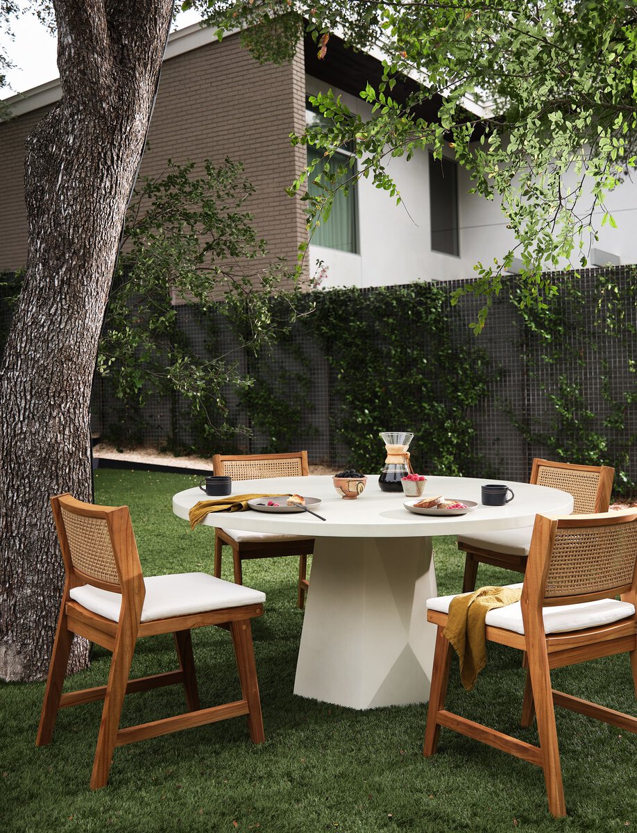 Bowman 60" Outdoor Dining Table White Concrete OL