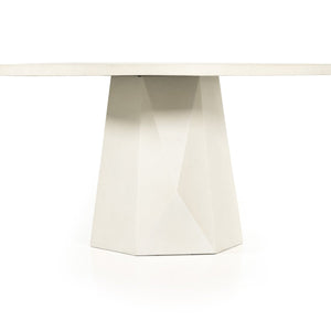 Bowman 60" Outdoor Dining Table White Concrete OL
