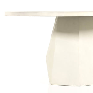 Bowman 60" Outdoor Dining Table White Concrete OL