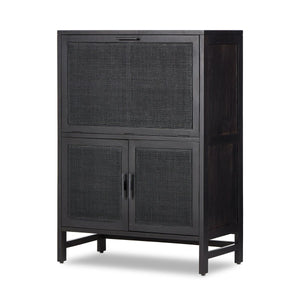 Caprice Bar Cabinet Black W/ Black Wash Mango OL