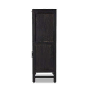 Caprice Bar Cabinet Black W/ Black Wash Mango OL