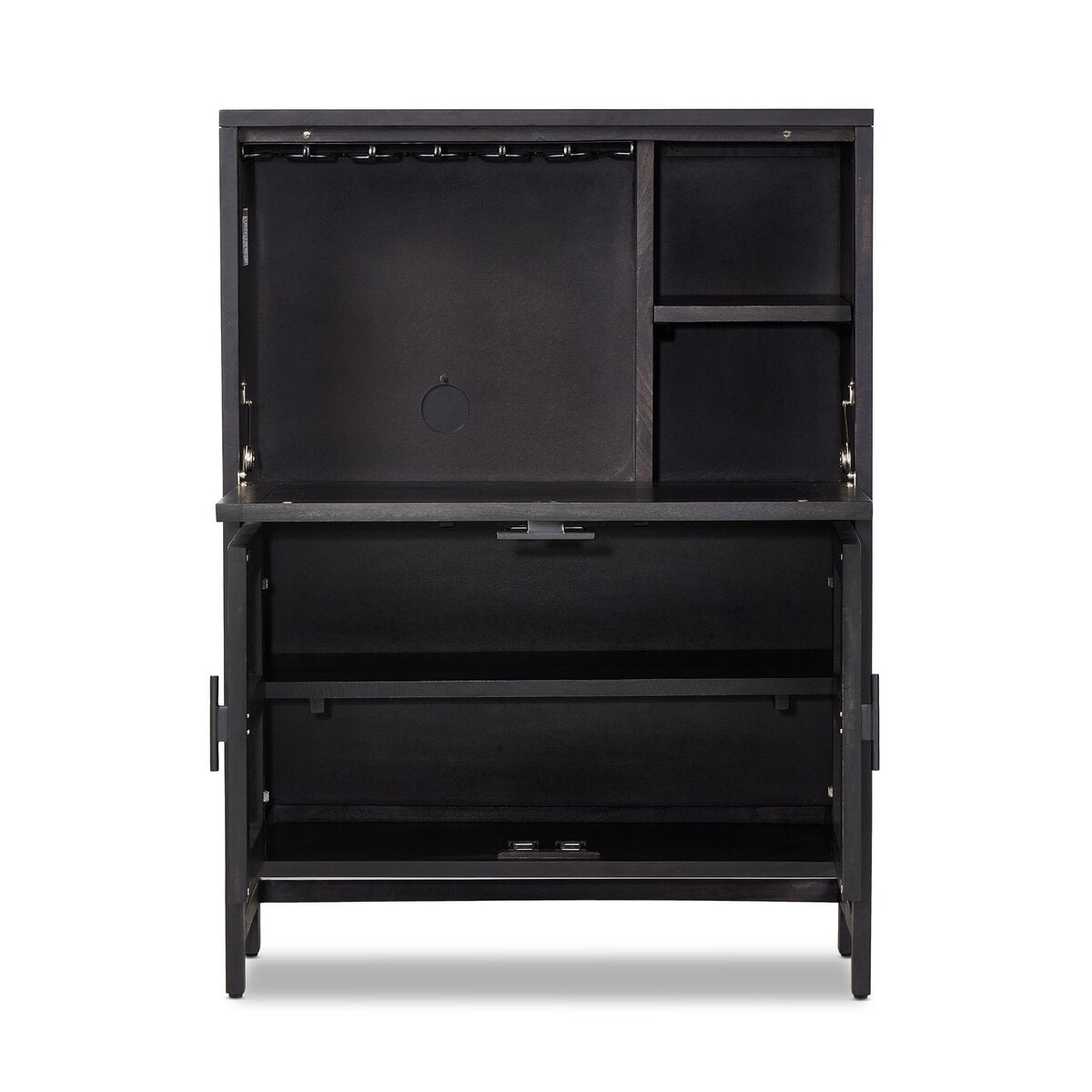 Caprice Bar Cabinet Black W/ Black Wash Mango OL